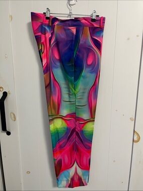 Women’s Vibrant Abstract Print Pants - Multicolor